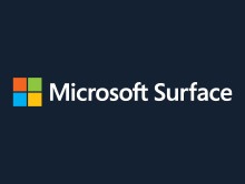 Microsoft Surface Logo on a navy blue background